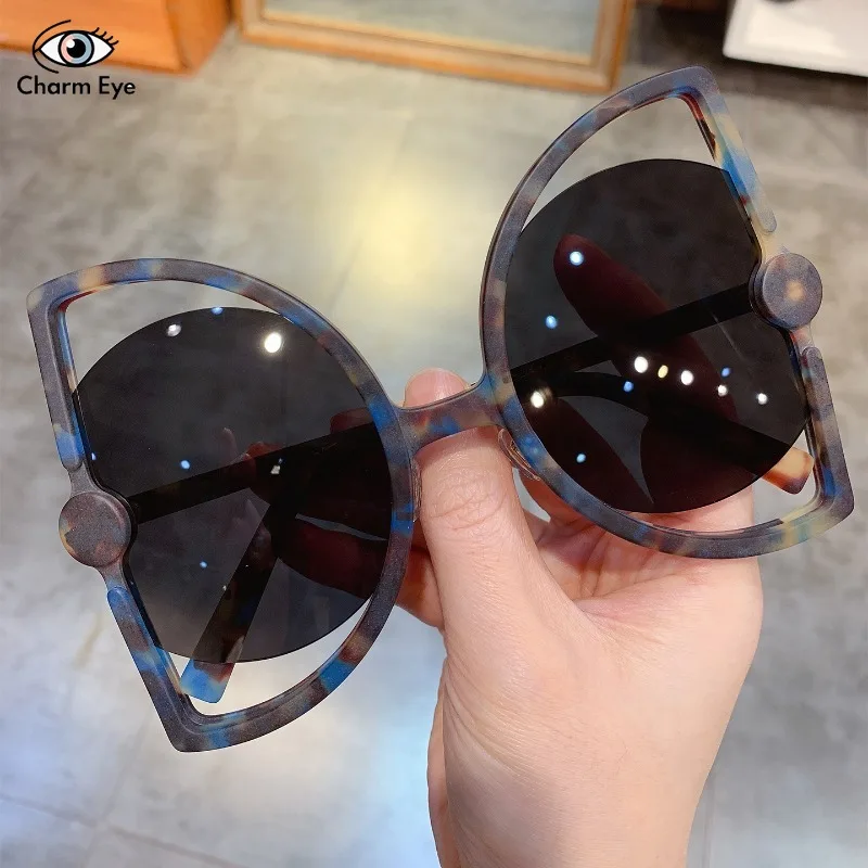

New Women Fashion Butterfly Sunglasses Ultra Light Acetate Color Personalized Large Frame Men Sunshade UV Protection Sun Glasses