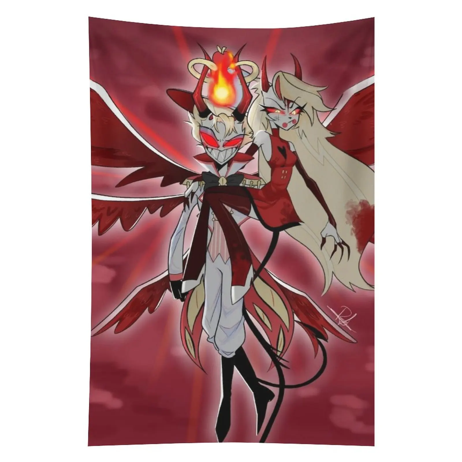 نسيج الفنادق الكرتونية H-hazbin - ديكور معلق عمودي لغرفة المعيشة وغرفة النوم وخلفية المكتب والحفلات، هدية مثالية للمعجبين #4