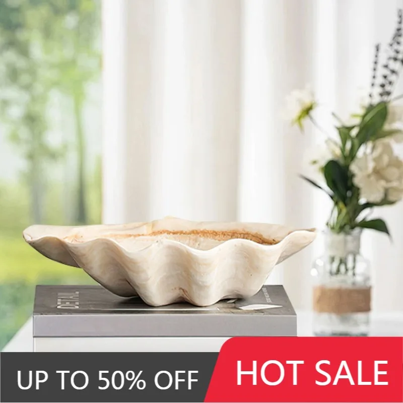 Retro Storage Trays Shell-shaped Fruit Plate Creative Decorative Table Center Tray Nordic Kitchen Organizer Home Furniture