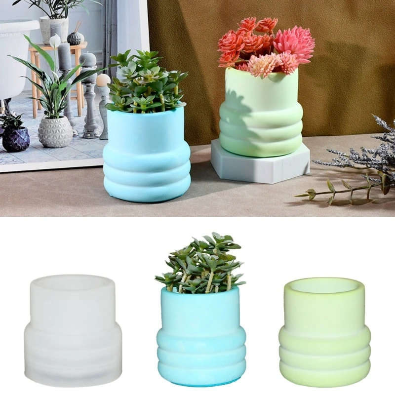 Stylish Cylinder Shaped Sturdy Silicone Mould for Craft Supplies Flower Pots and Pen Holders from Resin Decoration R3MC