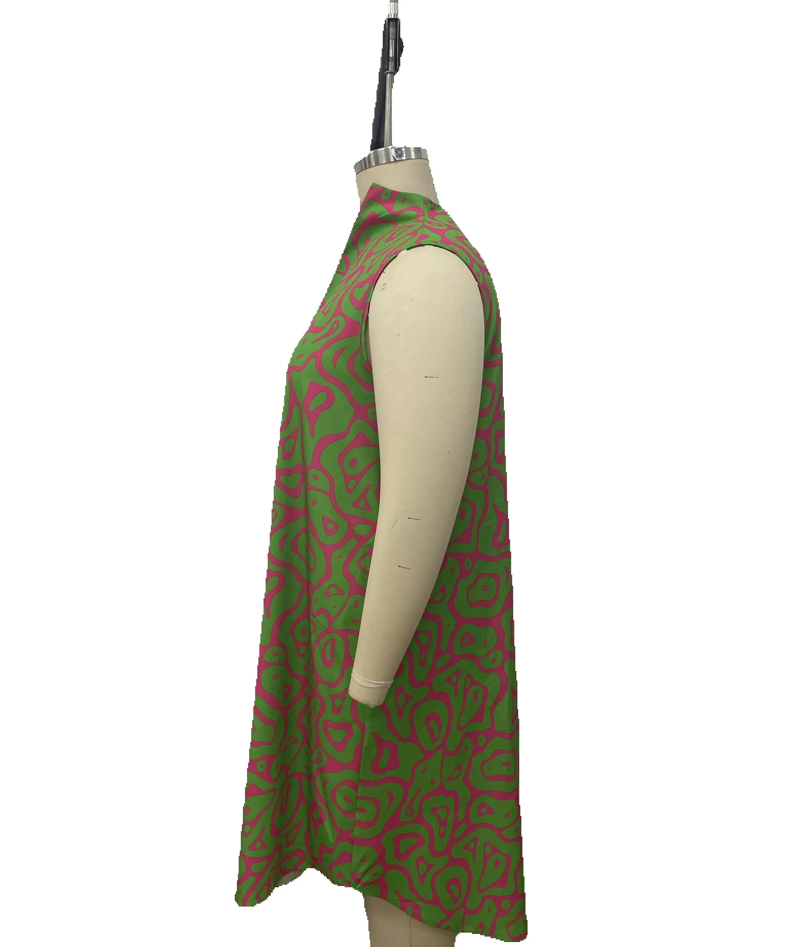 Green casual V-neck sleeveless dress with relaxed fit, ideal for effortless summer styling