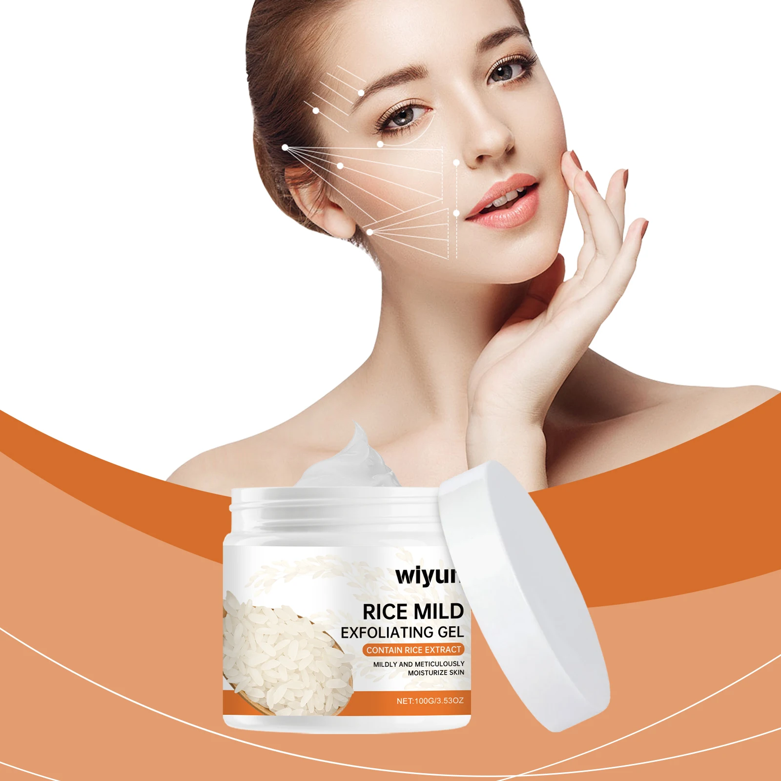 Rice Exfoliating Gel - Gentle-Cleansing Gel for Face & Body Skin, Hydrating, Moisturizing & Refreshingly Clean