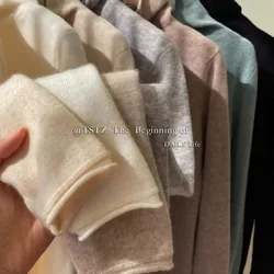 100% puro cashmere maglione maglioni dolcevita da donna autunno e inverno collo a pelo sciolto all'interno maglione camicia base di grandi dimensioni