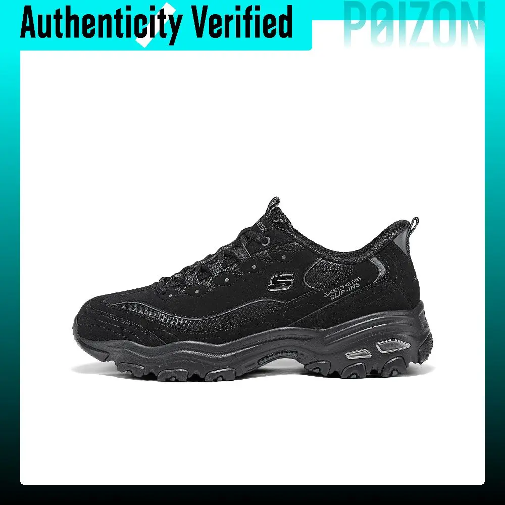 Skechers DLITES Dry And Comfortable Breathable Support Low top Chunky Sneakers Men's All Black 232667-BBK