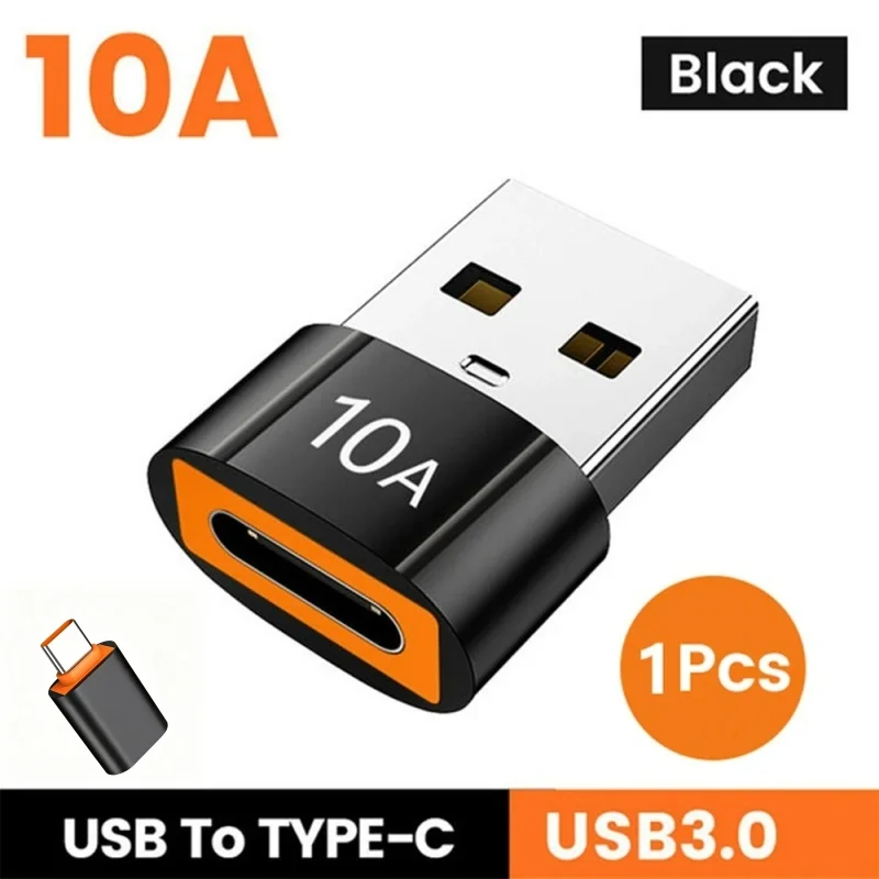 

Адаптер USB 3.0 OTG 10A, USB-разъем (женский) на Type-C (мужской), адаптер для быстрой зарядки для мобильных телефонов, ПК, ноутбуков, USB-конвертер Type-C, зарядное устройство