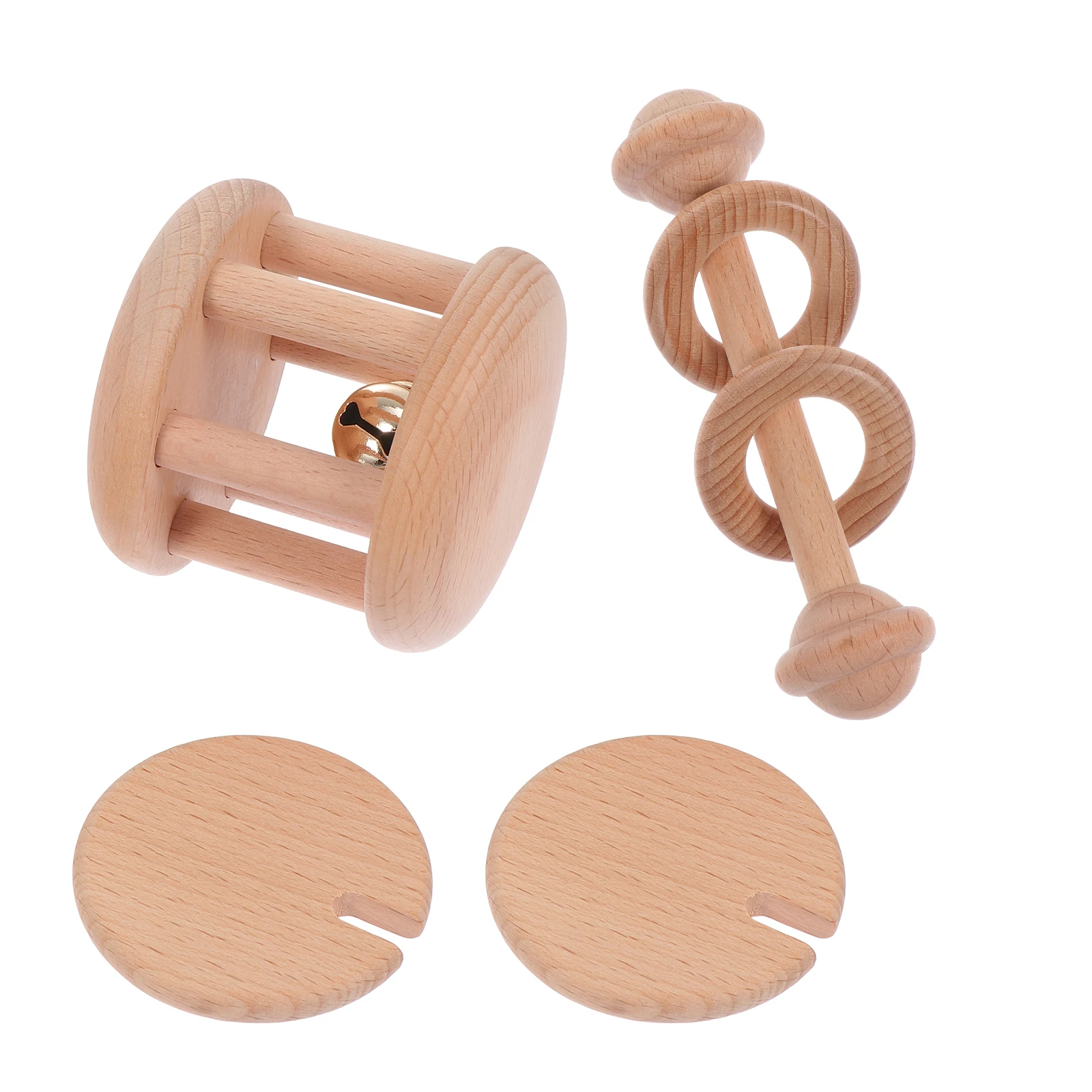 Juguete calmante para entrenamiento de dentición de agarre Molar de madera para bebé, desarrollo de habilidades motoras de mano, 3 uds.