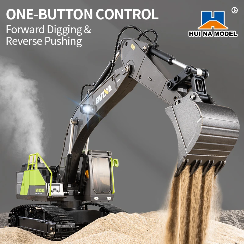 

Huina 1661 339D 13-channel R/C Excavator 1/18 Remote Controlled Car Alloy Bucket Digging Smoking Truck Vehicles Model Boys Gifts
