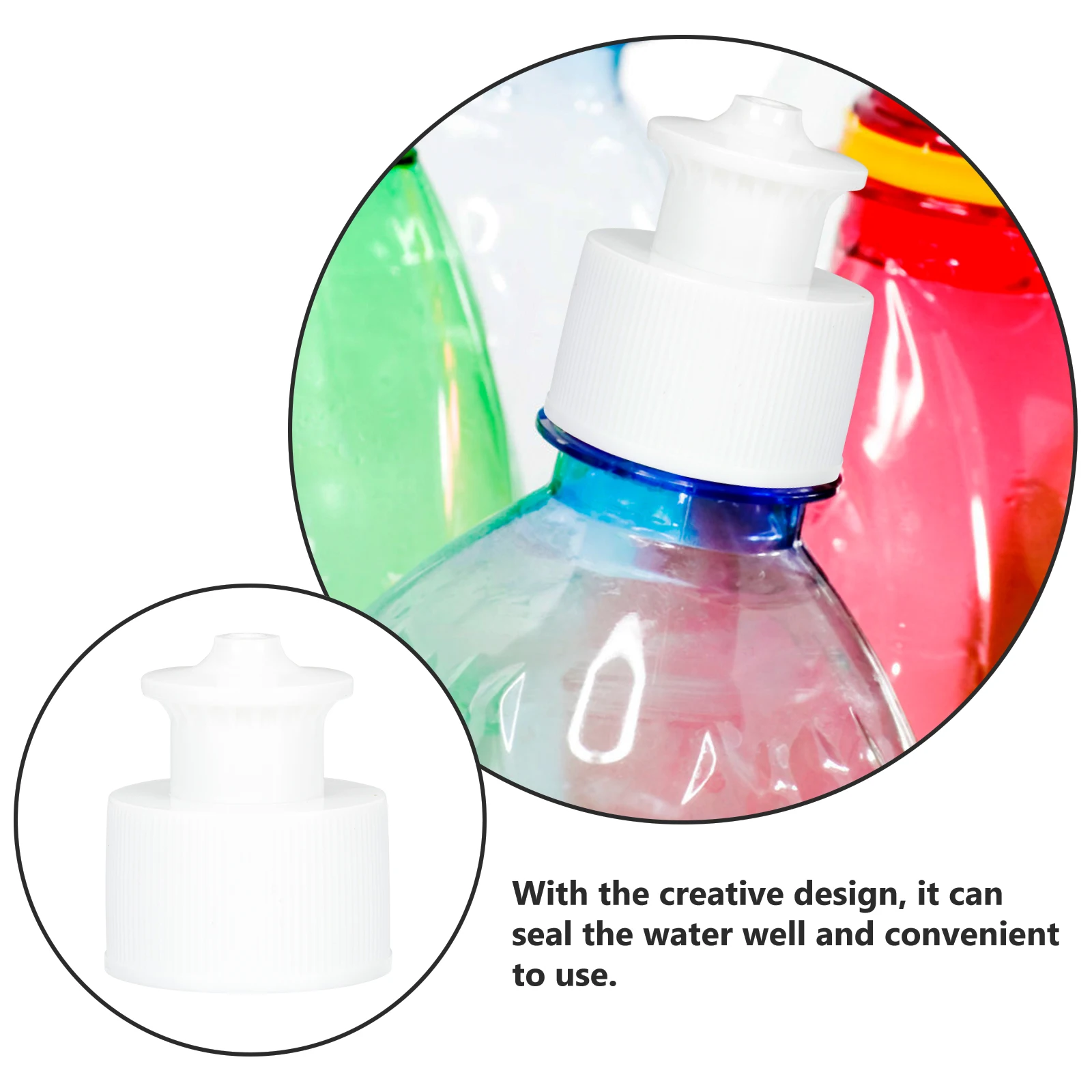 

30pcs Beverage Bottle Caps Mineral Water Sports Anti-Leakage Sealing Pull-Type Lids Premium Pe Durable Portable Replacement For