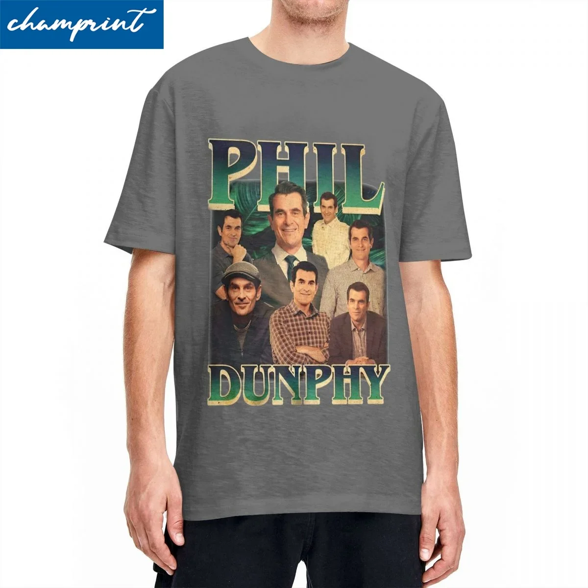 Casual Phil Dunphy Modern Family T Shirt Men's Crewneck Short Sleeve Top Tee Comedy Cotton Summer Tops Shirts