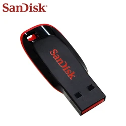 SanDisk Cruzer Blade USB 2.0 CZ50 USB-флешка 128 ГБ 64 ГБ 32 ГБ 16 ГБ Оригинальный флэш-накопитель с базовым накопителем Memory Stick U-диск