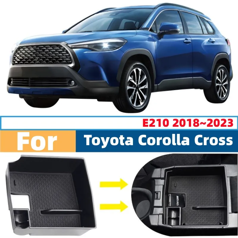Para Toyota Corolla Cross XG10 2021 ~ 2023, consola central híbrida para coche, caja de almacenamiento con reposabrazos, bandeja de orden de artículos diversos, accesorios interiores