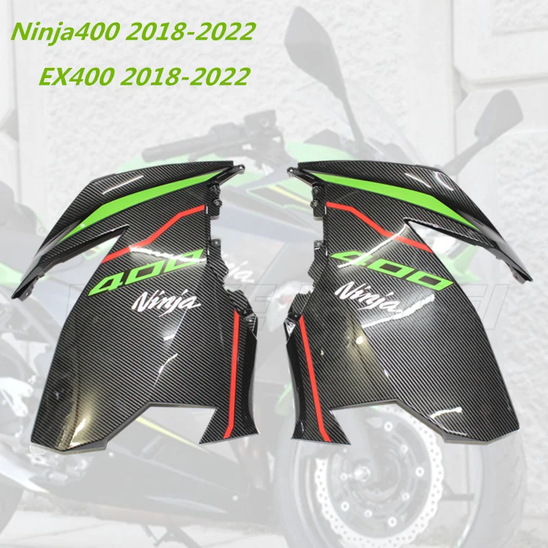 

Углеродное волокно окрашенная для Kawasaki Ninja400 18 19 20 21 EX 400 2018 2019 2020 2021 2022 Передняя верхняя боковая обтекатель