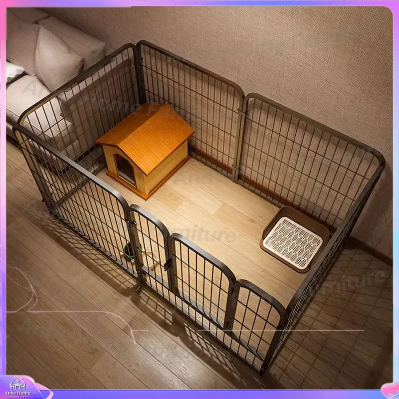 6 Panel Heavy Duty Dog Playpen Foldable Pet Exercise Fence with Door Puppy Kennel Cage for Dogs Cats Rabbits Indoor Outdoor