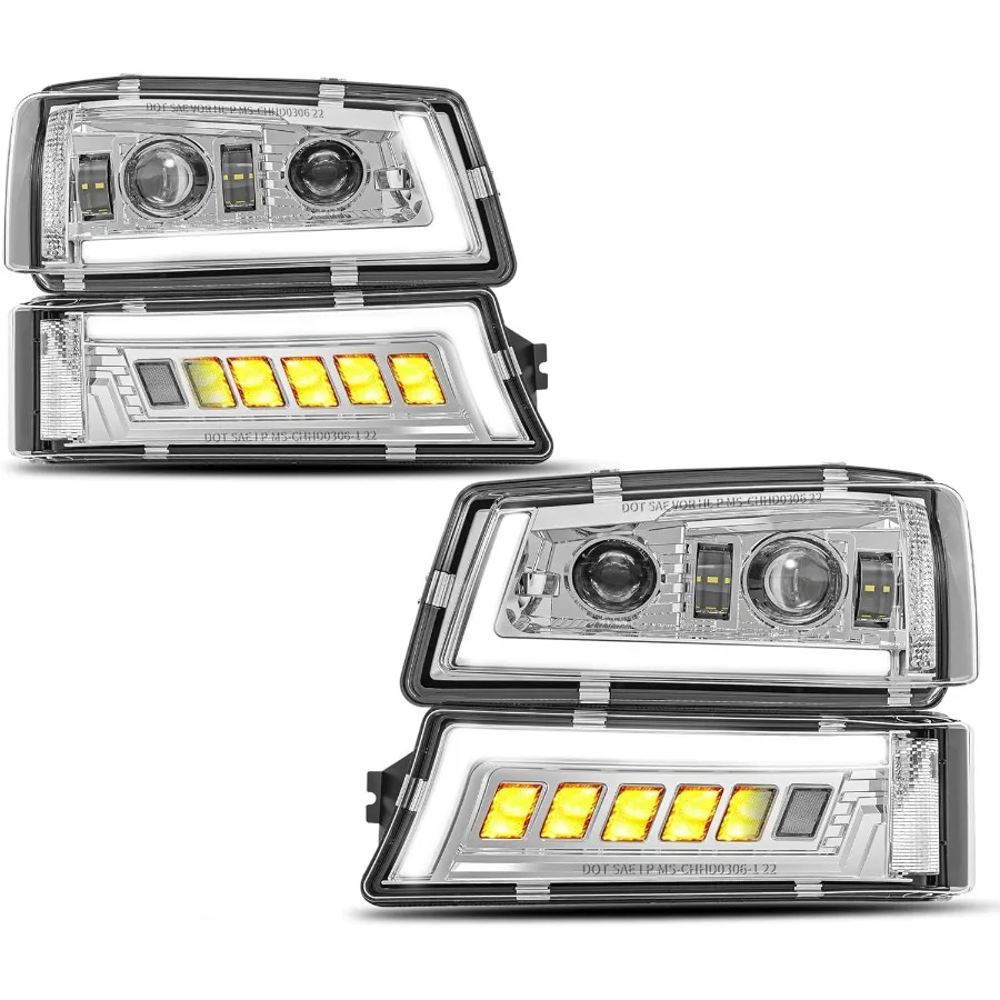 

Светодиодные фары в сборе, одобренные DOT, с указателем поворота DRL, герметичный луч, совместимый с Chevy Silverado Avalanche 0306 для