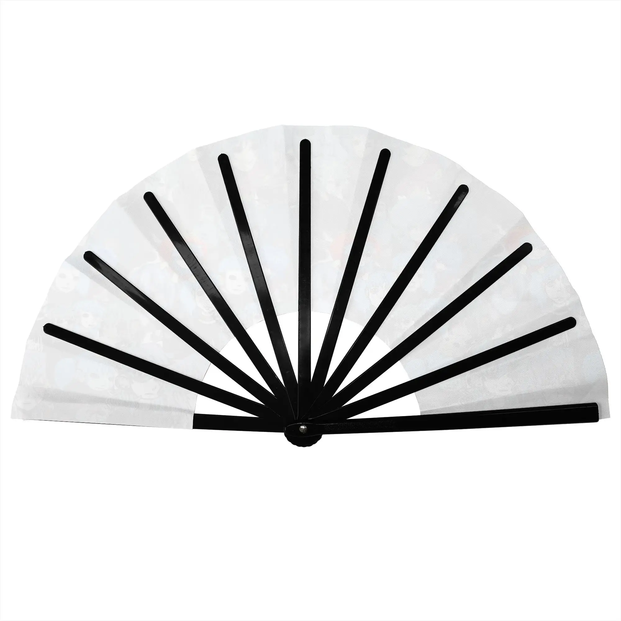 S-Sallyes Face Game Folding Hand Fan  DIY Manga Anime Polyester Fabric Fan Funny Summer Accessory Decorative Fans