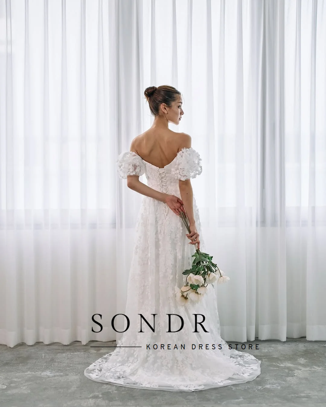 Sondr Luxury Lace Japanese Wedding Dresses Boat Neck Short Sleeves Bridal Gown Customized Princess A Line Wedding Party Dresses