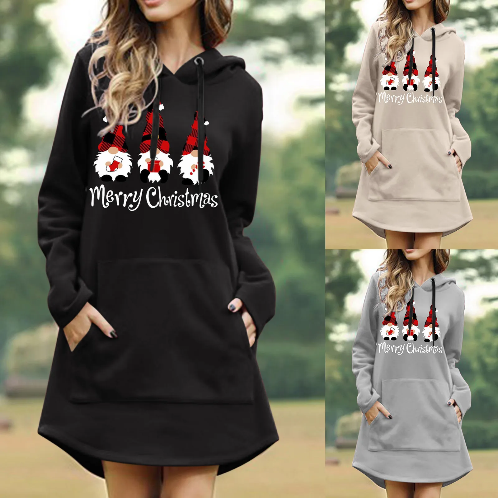 Ugly Lightweight Classic Printed Long-Sleeved Sweatshirt Solid Xmas Top Sweater Ladies Christmas Hoodies Winter Round Neck Shirt