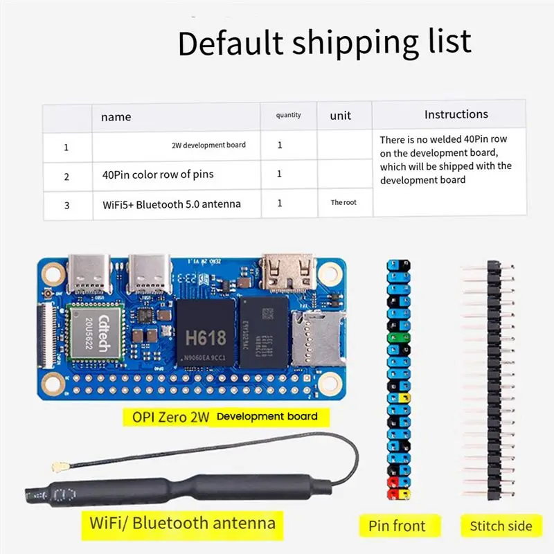 Efficient For Orange Pi Zero 2W Development Board RAM+Heat Sink DDR4 Mini PC H618 Wifi5 Bluetooth5.0 Support 4K 60FPS