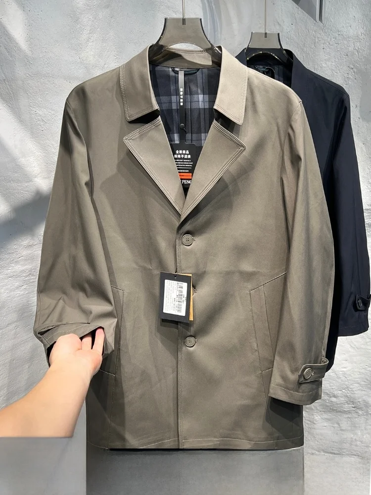 

Высококачественная ветровка Briti Sle, мужское модное пальто на одной пуговице, защита от ветра, морщин, осень-зима, легкий, деловой, повседневный