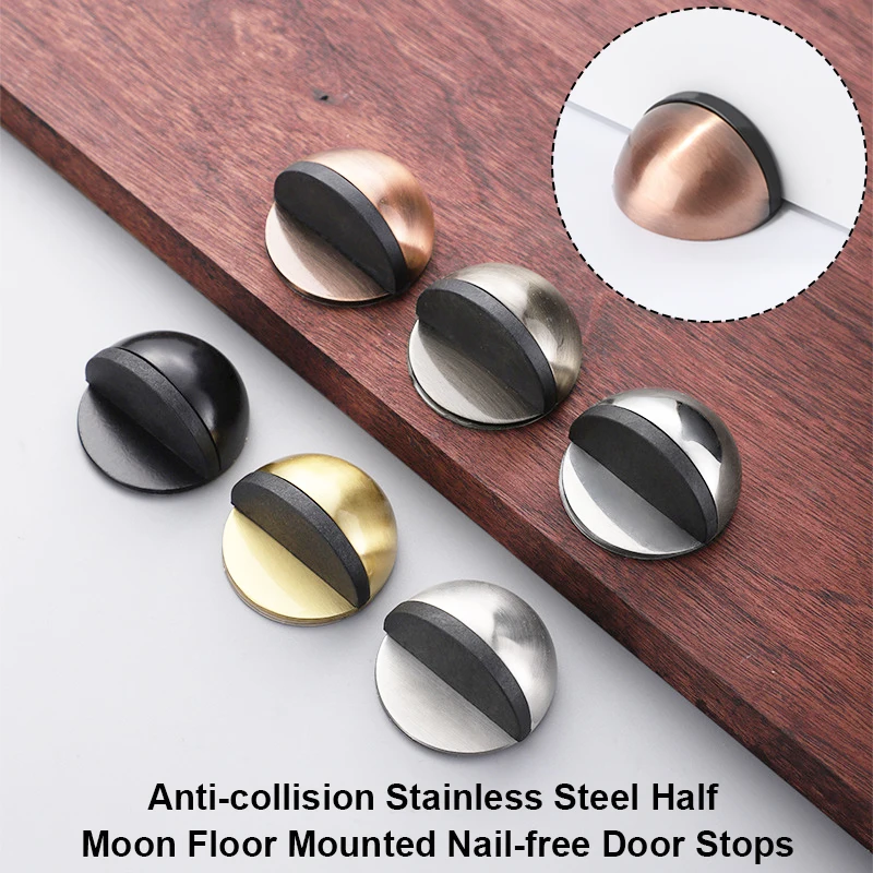 Anti-collision Stainless steel non perforated door bumper Silent floor mounted turtle top limiters Silicone buffer door bumper