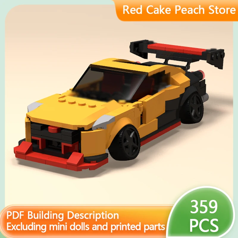 

City Car Model MOC Building Bricks GT-R Orange And Black Racing Car Modular Technology Children Holiday Gifts Assemble Toys Suit