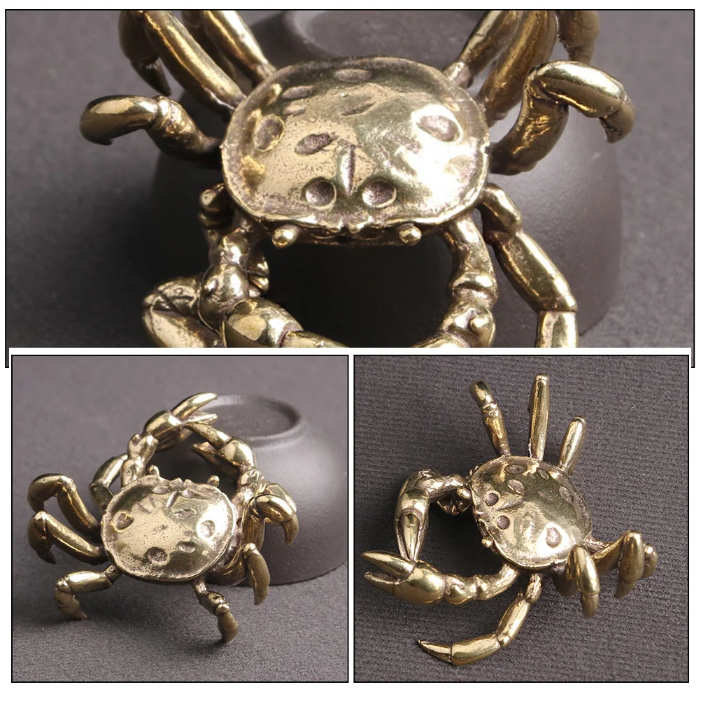 

Brass Crab Statue Retro Crab Shaped Small Decor For Living Room Bedroom Study Desktop Home Decoration Shelf Accessories