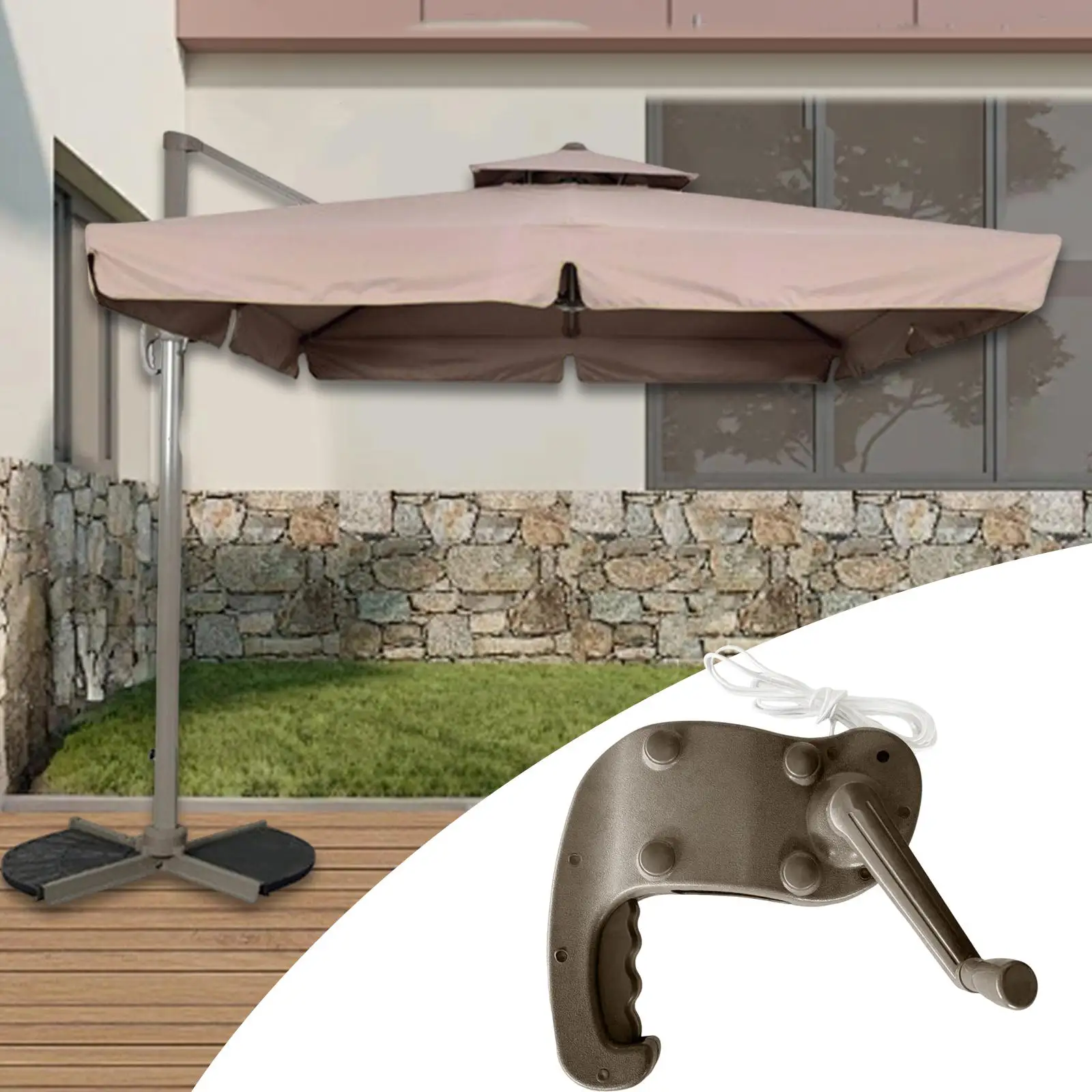 Patio Umbrella Crank Handle, Outdoor Umbrella Parts ,Professional ,Bracket Parasol Replace Holder for Courtyard Patio Balcony