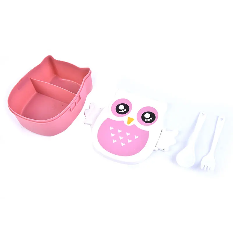 Cute Cartoon Owl Lunch Box Food Container Storage Box Portable Kids Student Lunch Box Bento Box Container With Compartments Case