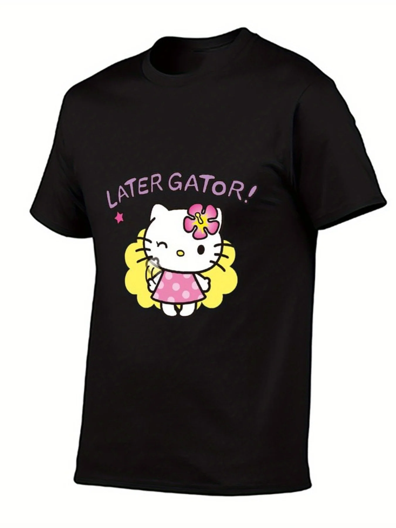 

Хлопковые мужские и женские футболки с графическим принтом «Hello Kitty», лето, осень-зима, роскошные спортивные футболки на открытом воздухе