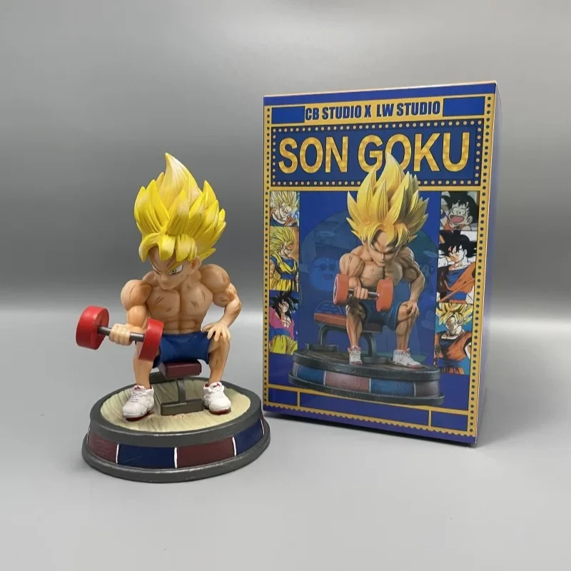 

Новая кукла 17 см модель Dragon Ball Son Goku Бодибилдинг Гантели для подтяжки мышц Ver. Экшн-фигурка из ПВХ фигурки, детские игрушки Gifts