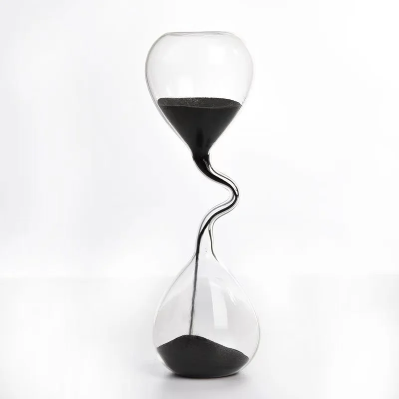 Creative Irregular Hourglass Timer Home Decoration Glass Hourglass Jewelry Home Supplies Sand Time Black Sand Timer Holiday Gift