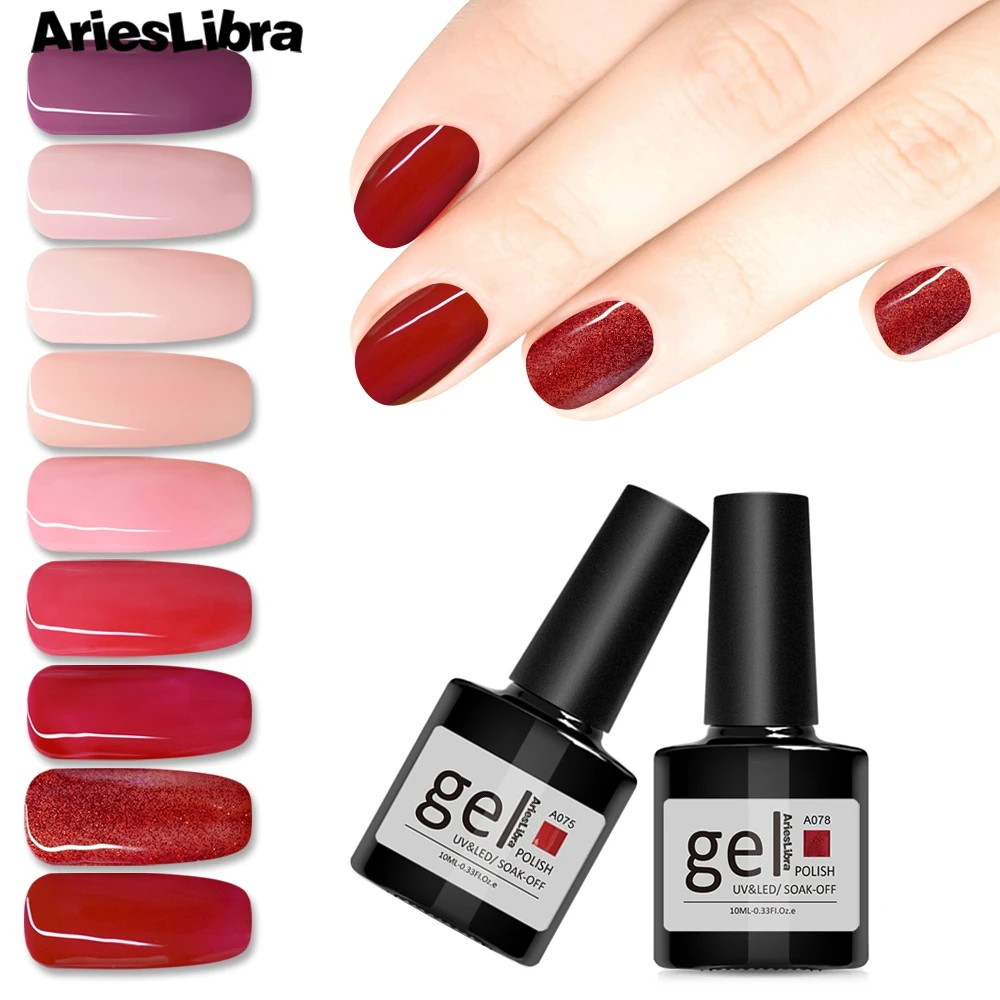 10ml Pure Color Nail Gel Polish Black White Red Colorful Semi Permanent Nail Art Manicure Soak Off LED UV Gel Nail Varnishes