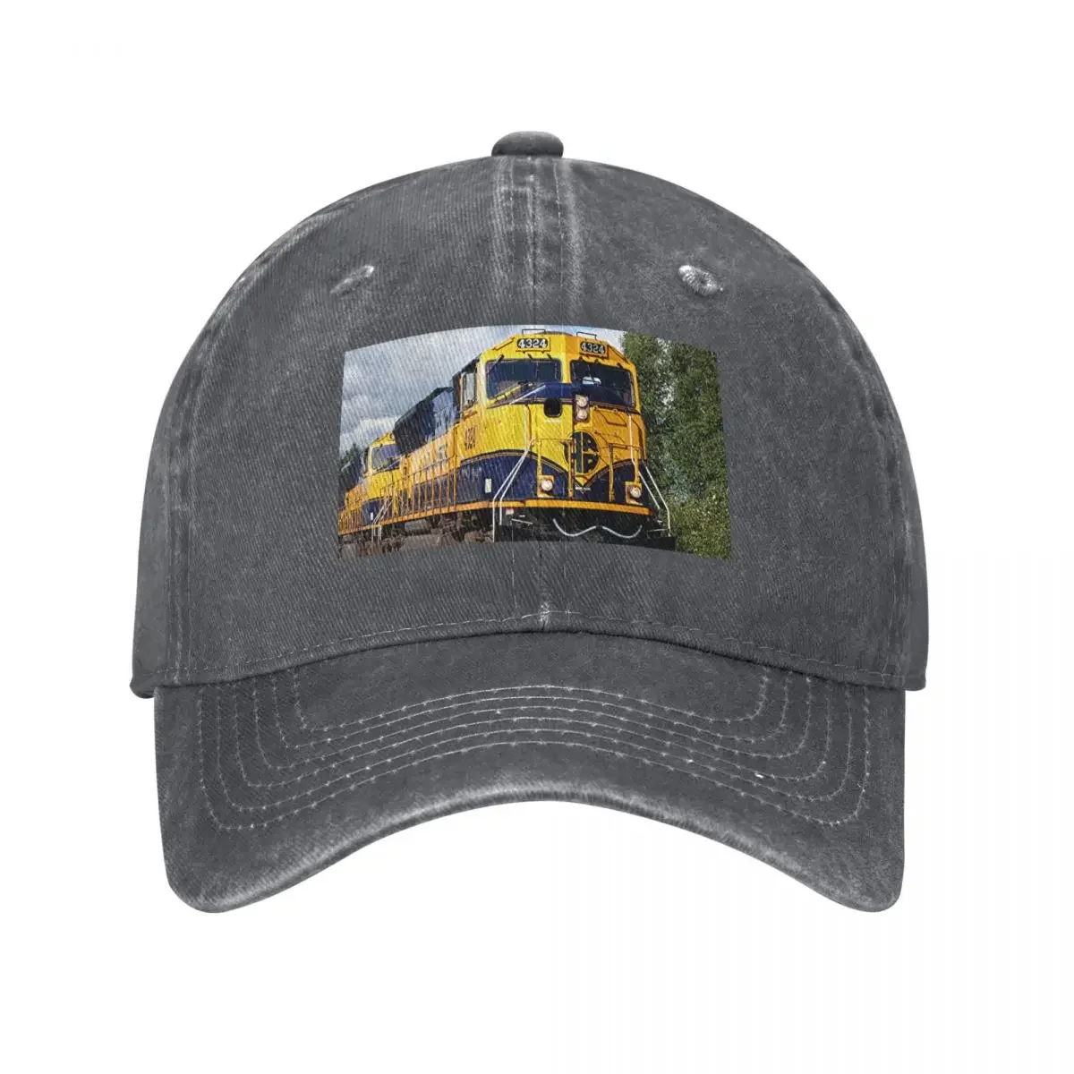 

Alaska Railroad train engine Baseball Cap Golf Hat Man Horse Hat Golf Women Men's