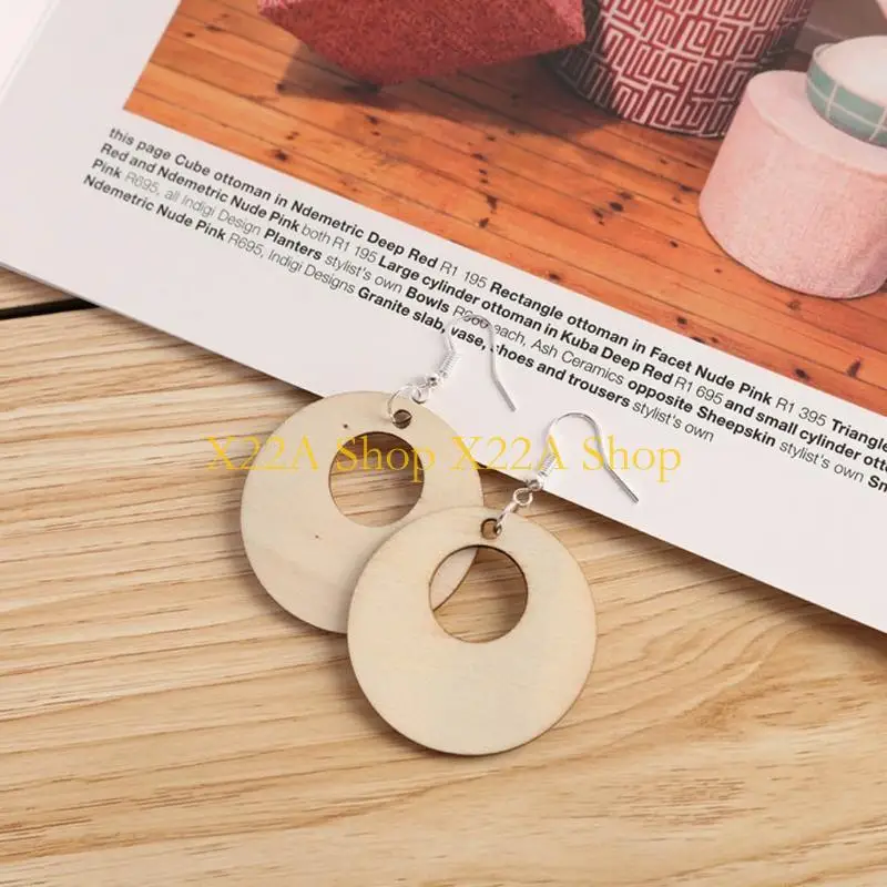 

Unique 60 Pcs Fashion Unfinished Wooden Earrings Blank Multi-shape Pendants DIY Jewelry