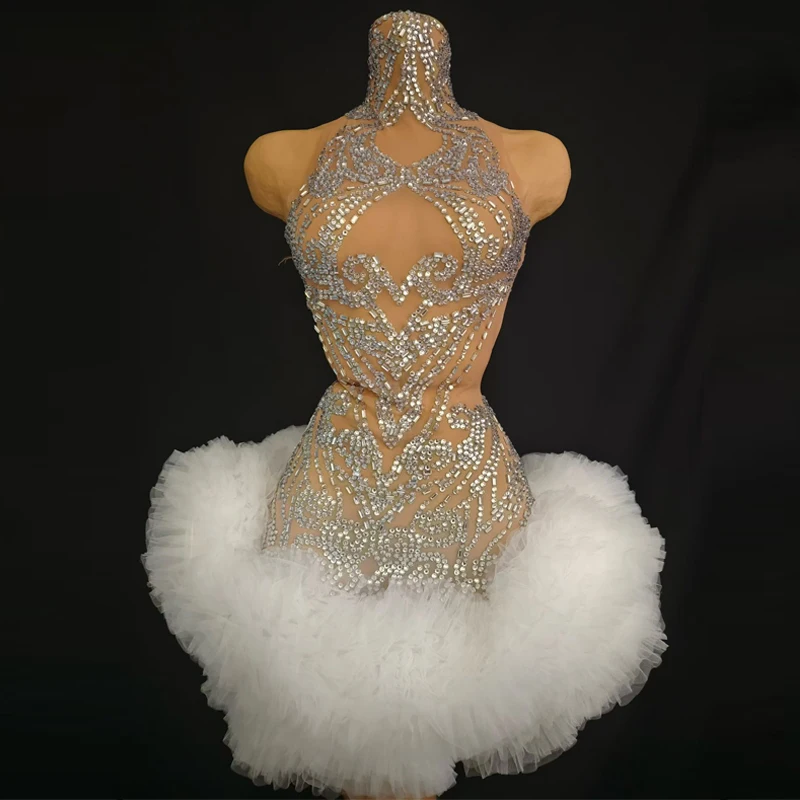 

Женские костюмы для дрэг-квин: сексуальное сетчатое платье с кружевом и стразами, сценические наряды для выступлений, рейв-костюмы, костюмы для бара, диджеев, джаза XS10368