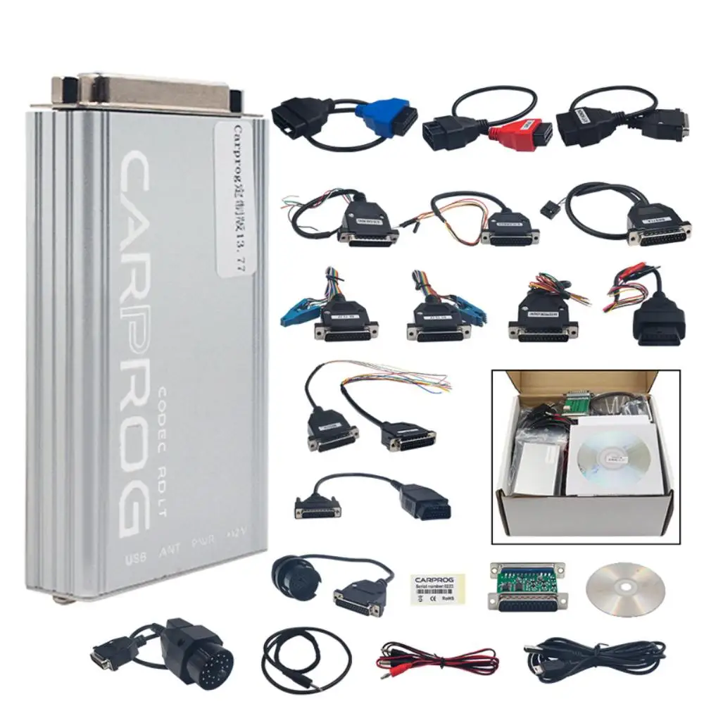 New Release V13.77 CARPROG V8.21 Online Version V10.93 Car ECU Repair Tool Car Prog Perfect Add Authorization 21 Adapters Full