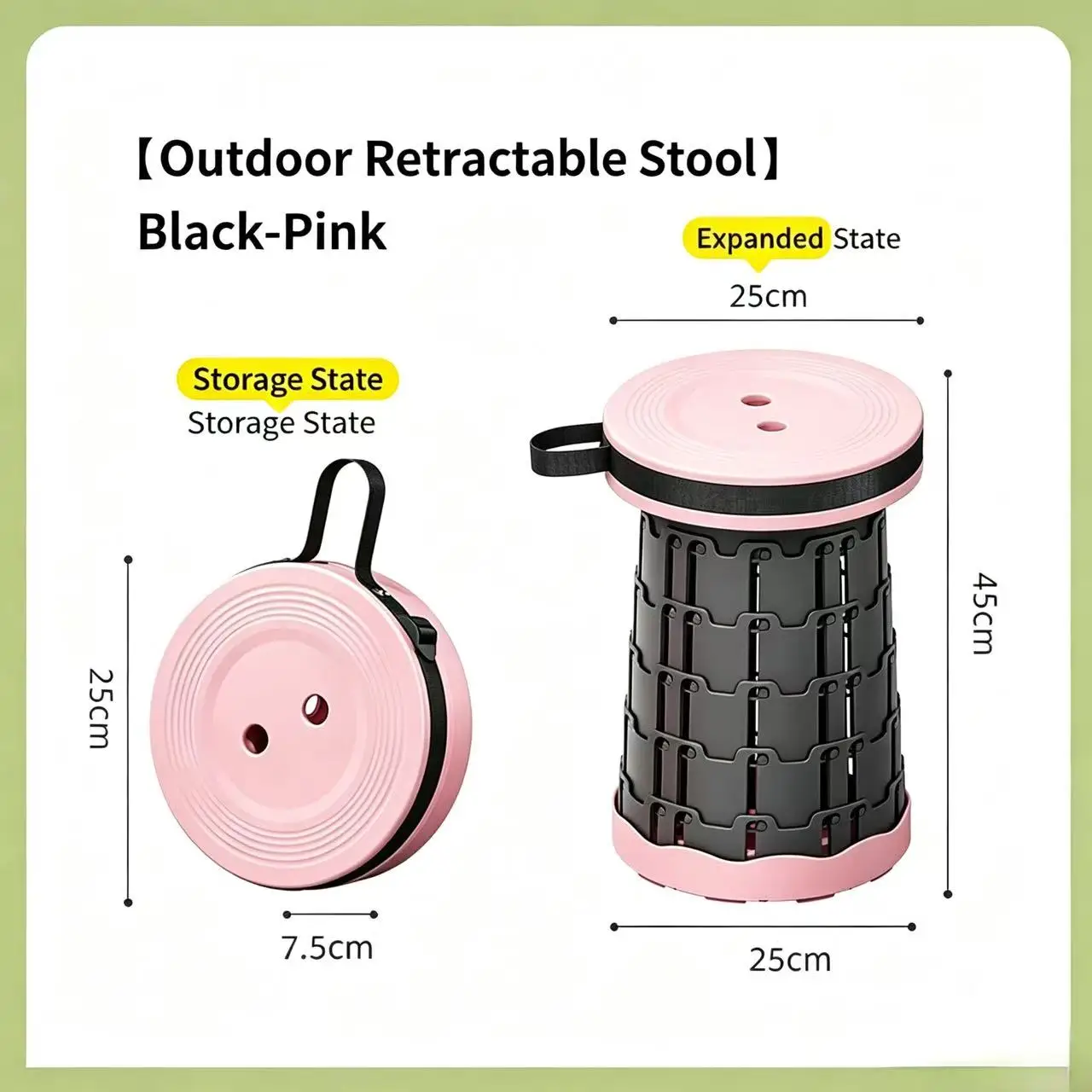 Mini Rainbow Mountain Outdoor Camping Supplies Sturdy Portable Telescopic Stool Multifunctional Plastic Folding Chair view 6