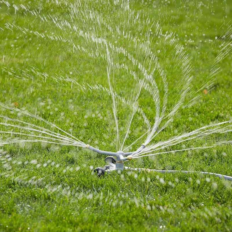 Heavy Duty Spinnings Sprinkler with Wheeled Base,Metal Whirling Sprinkler Head for 360 Degree Coverage in Gardens-AD23