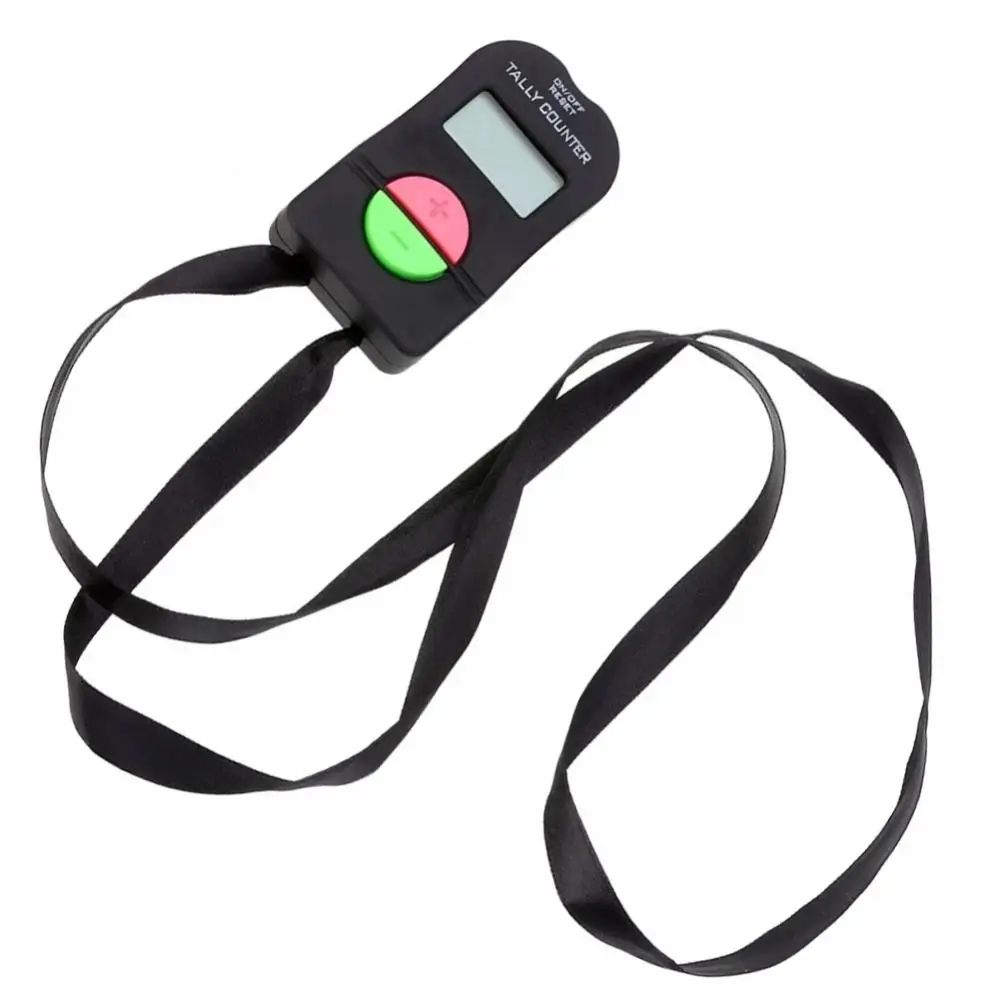 LCD Display Digital Counter 0-9999 Range Manual Operation Hand Clicker Counter Battery Powered Addition Subtraction Function