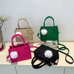 Women Small Square crossbody Bags New Simple Versatile Casual Handbag Fashion Popular Girls Felt Shoulder Messenger Bags