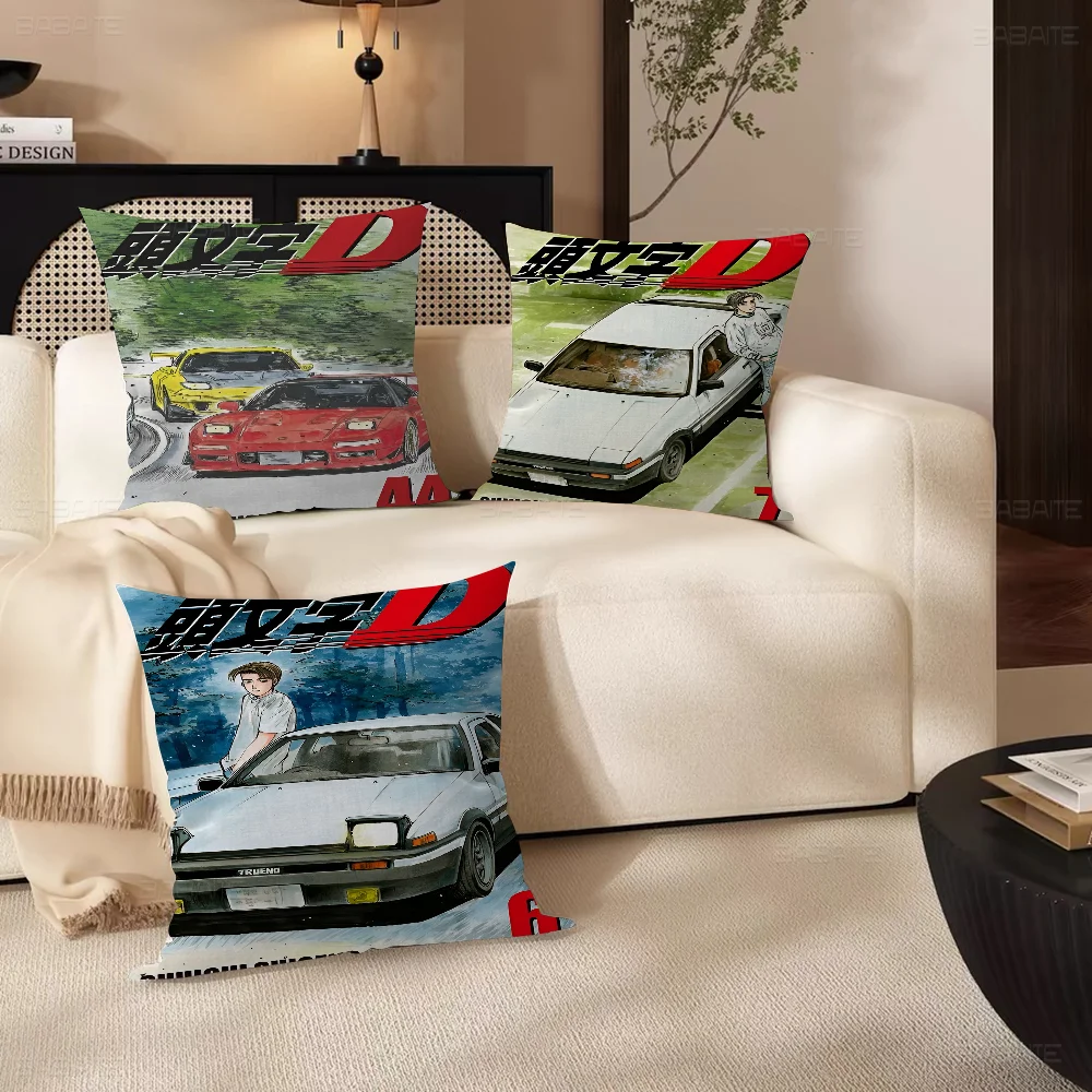 Initial D Anime Cushion Cover Inches Farmhouse Decor Home Throw Pillow Covers for Couch Decorations