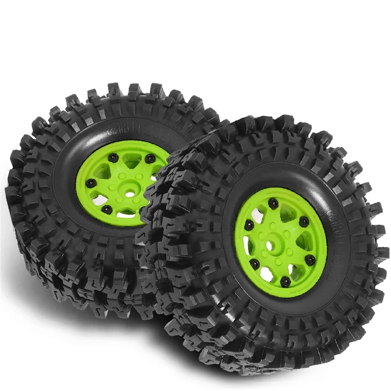 

ABUM-4PCS Plastic Wheel Hub 1.9Inch Rubber Rock Tyres Wheel Tires For 1:10 RC Crawler Car Axial SCX10 TRX4 Replacement Parts