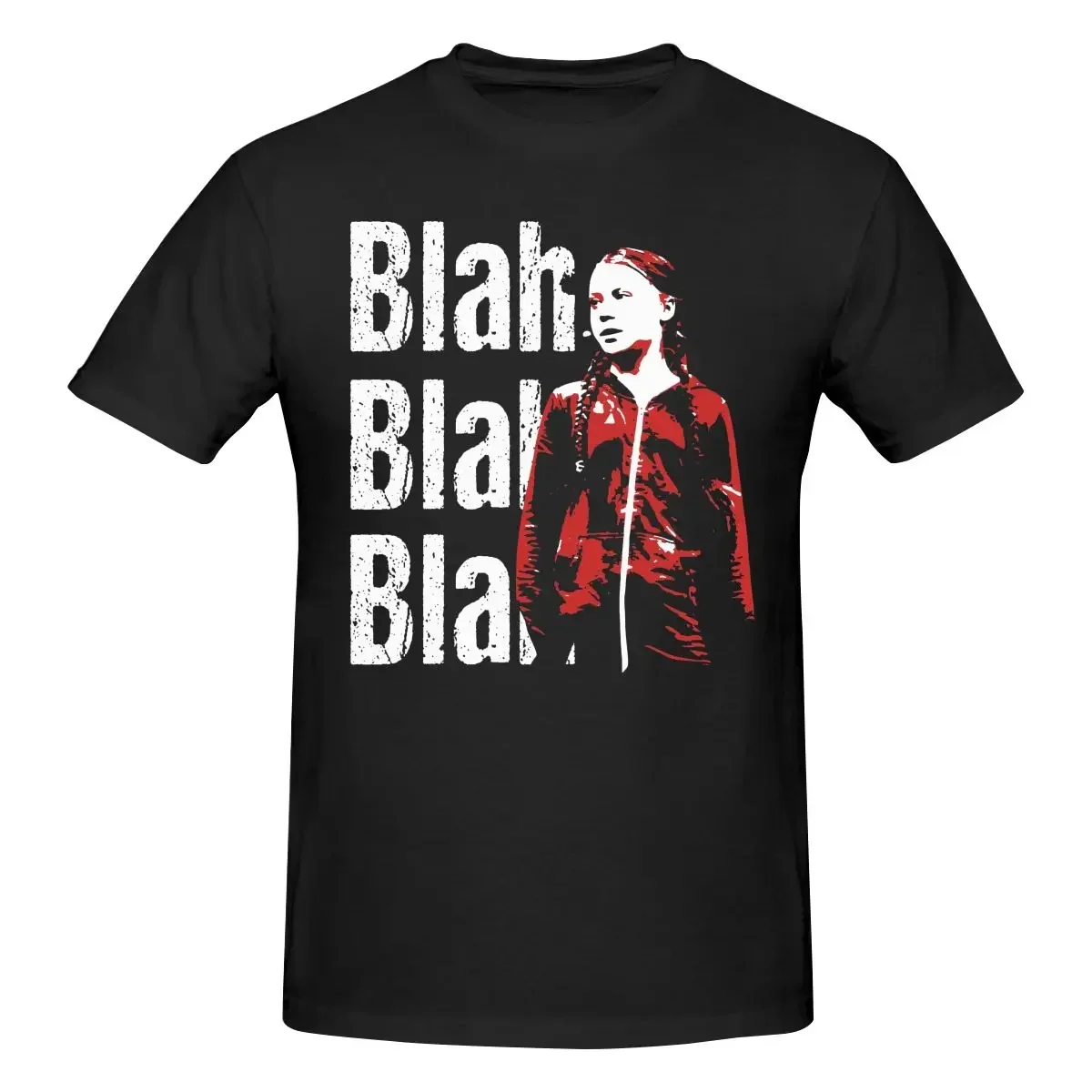 Greta Thunberg Blah Blah Blah T Shirt Cotton Crewneck Short Sleeve T Shirt Homme