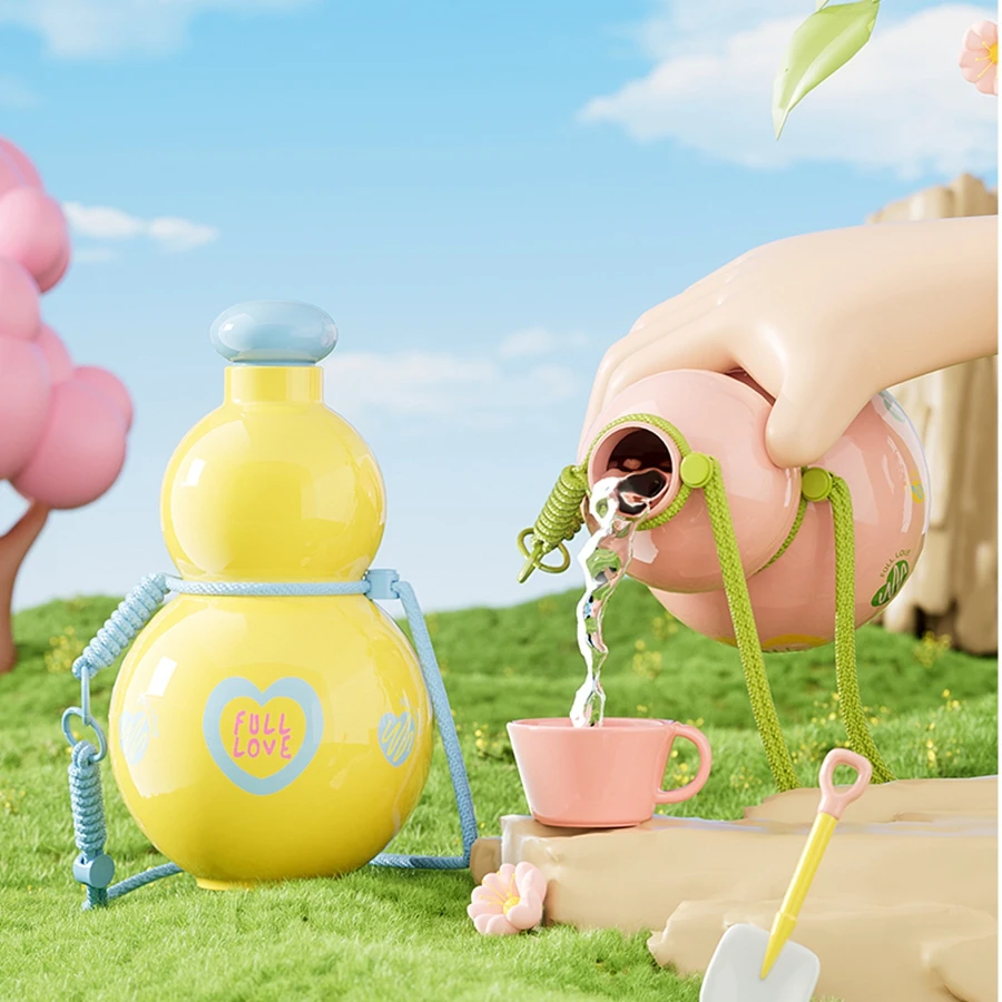 Water bottle, girls high value gourd water cup, large capacity with outdoor portable water bottle,  sports water bottle