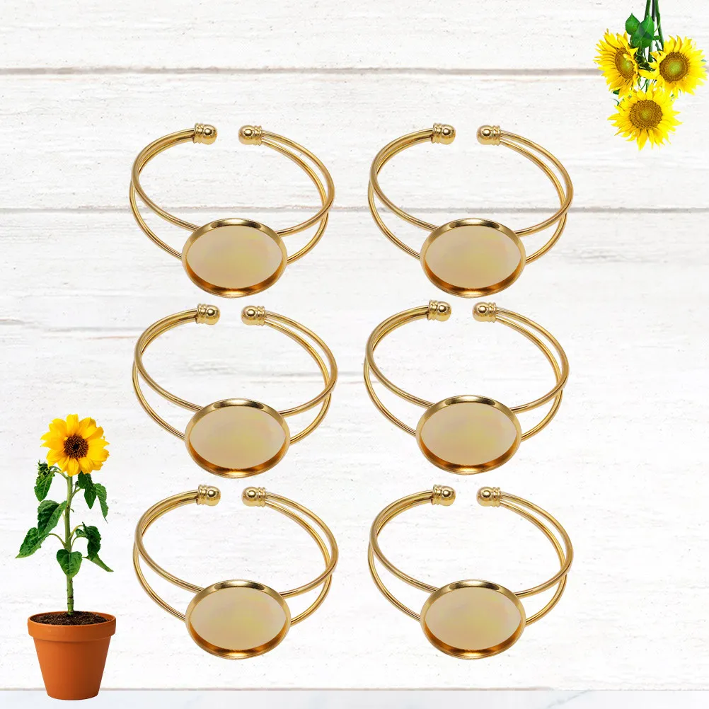 6Pcs Copper Bracelets Base Round Plate 25Mm Lead Nickel Free DIY Custom Jewelry Art Resin Pendant Oval Chain DIY Pendant
