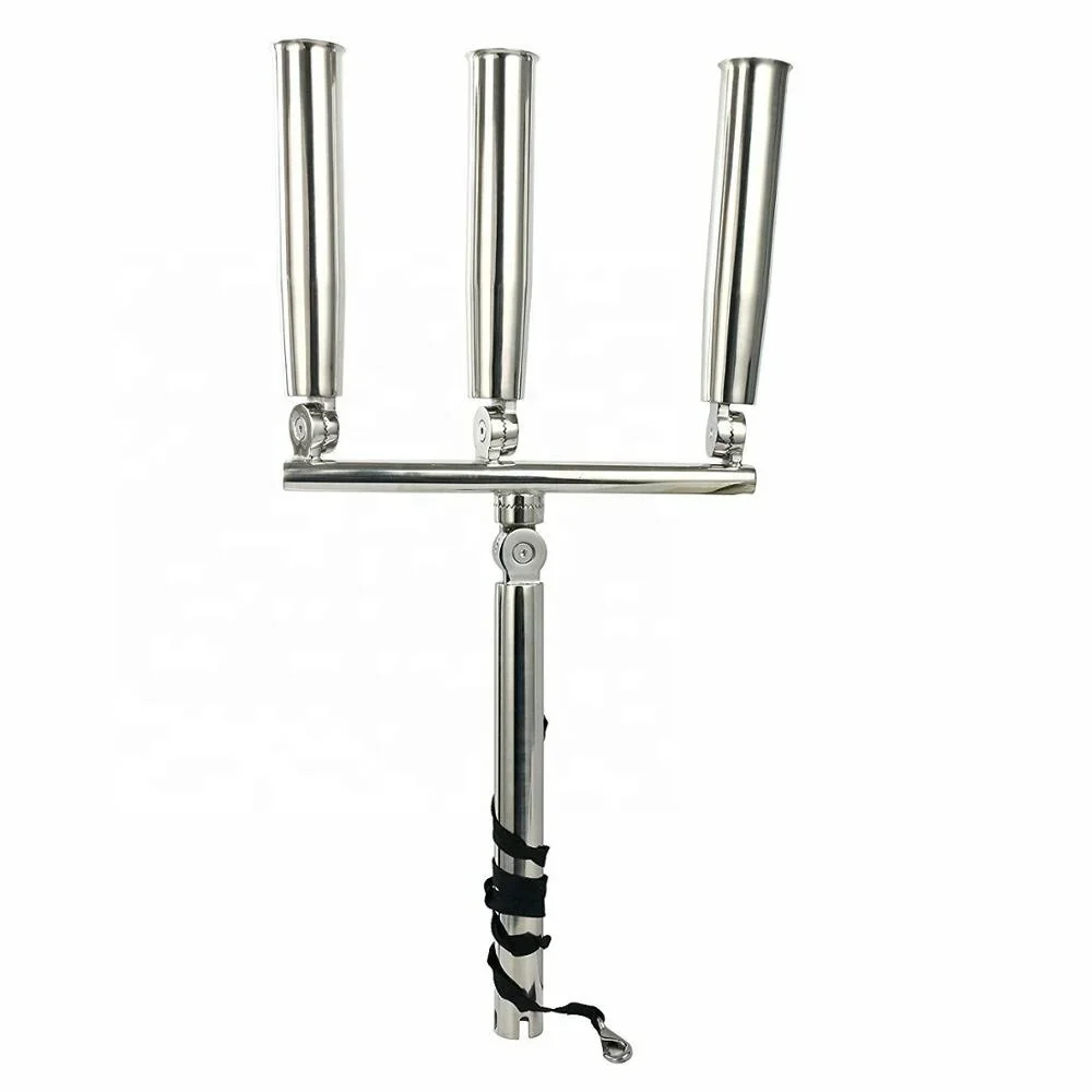 Isure Boat Triple Trident Outrigger Rod Holder Kite Fishing Mount 3 Tube Rod Holder SS304 316 fishing rod holder