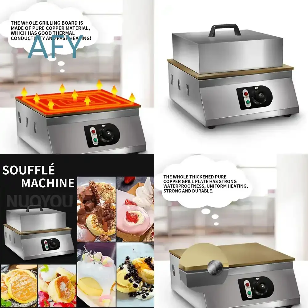 1700W Soufflé Maker for Waffle Maker Muffin Maker Dorayaki Machine Thickened Pure Copper Griddle Electric Breakfast Cooker