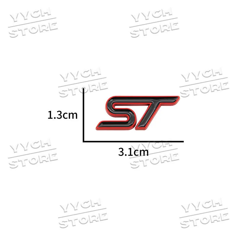 Calcomanía de Metal 3d para volante de coche, insignia ST, emblema para Ford Focus MK2 MK3.5 MK4 Kuga Puma Fiesta ST, accesorios adhesivos