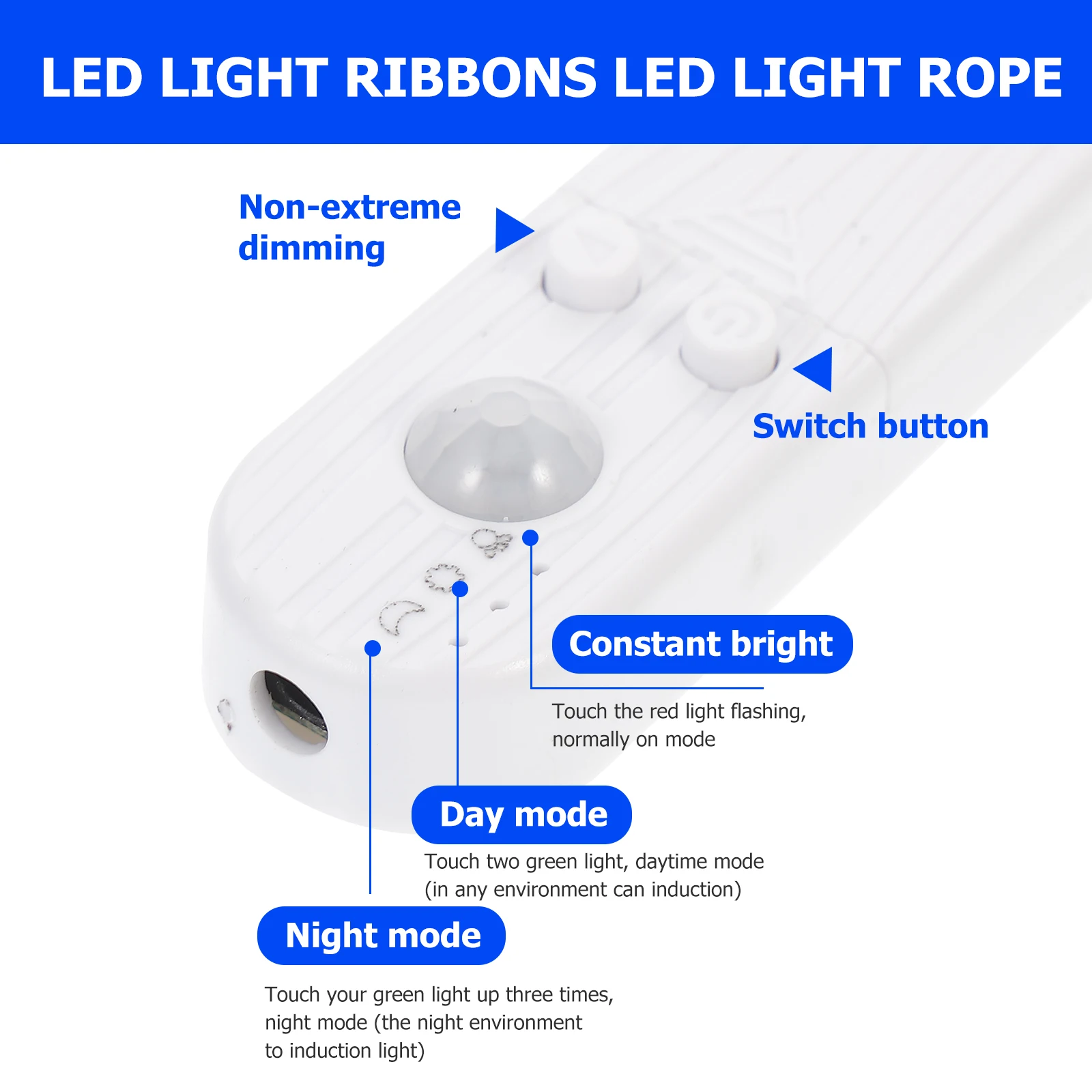 

Human Body Induction Led Ribbon Light Strip Decorative Touchable Safe Low Heat Energy Saving For Home Garden Corridor