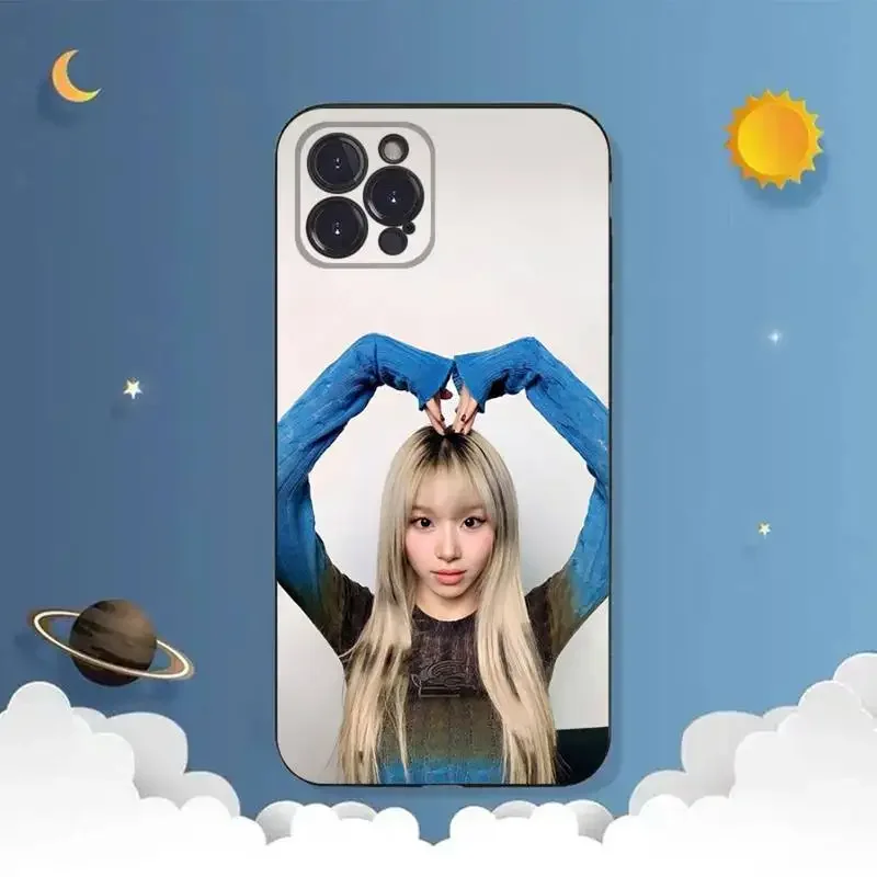 T-TWICE- Chae-Young Cute Phone Case For iPhone 11 12 Mini 13 14 15 PRO XS MAX X XR 6 7 8 Plus Black Shell